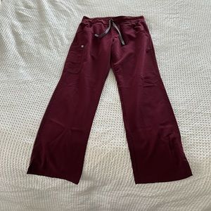 Figs Scub Pants Kade Burgandy Size Medium